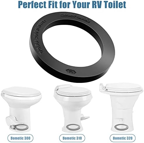2 парчиња RV RV тоалет заптивка, комплет за поправка на прирабница за тоалети, замена за заптивка на тоалет заптивка, компатибилна со Dometic