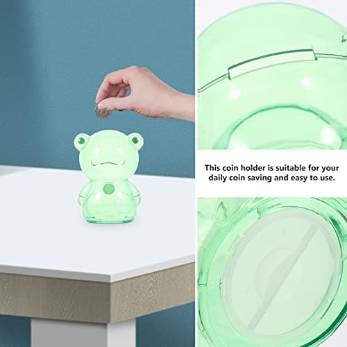 Ibasenice Frog Piggy Bank Нераскинлива пластична пари банка, чиста паричка банка за заштеда на животни пари за заштеда на кутија