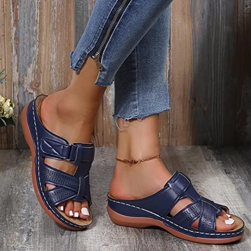 Севчиња за женски клинови, плус големина гроздобер римски сандали дами летни водни чевли флип апостолки слајдови обувки