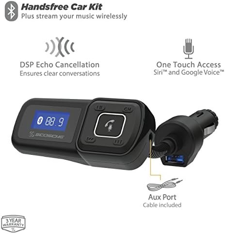 Scosche BTFM BTFREQ Универзален Bluetooth Handsfree Car комплет со FM предавател за возила