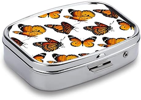 Пилула кутија Гроздобер пеперутки квадратни во форма на таблети за лекови за преносни таблети витамин контејнер Организатор на апчиња држач со