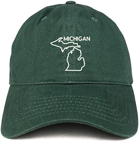 Трендовски продавница за облека во Мичиген Текст на државата ја преиспита државата везена памучна тато капа