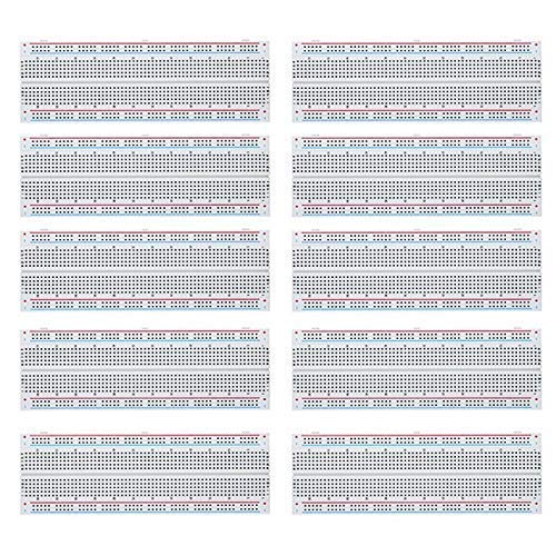 Мекигим 10 парчиња леб од леб 830 точки прототип за лемери PCB табла комплет Protoboard MB-102 за комплет за електроника на Arduino