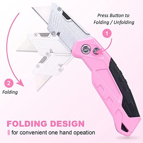 Topline 208-парчиња дами розова алатка поставена со лесна носечка торбичка и розов нож за преклопување алатка