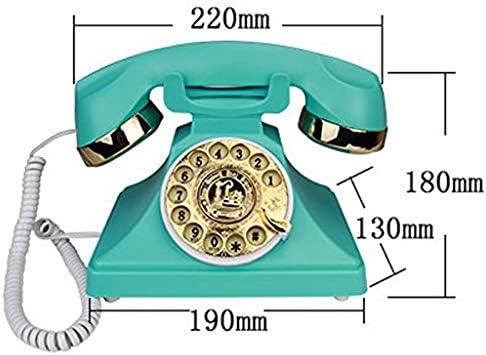 KXDFDC Ретро Телефонски фиксни-ротари Телефонски ретро старомоден класичен метал bellвонче, врзана телефонска функција за дома и декор