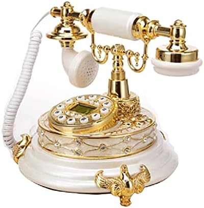 Lepsjgc антички фиксни класични ретро бело гроздобер фиксна биро телефон изработен од домашна канцеларија за смола