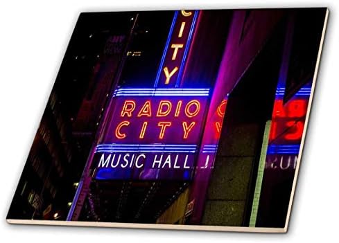 3дроуз Слика На Знакот На Радио Музичката Сала Во Њујорк Плочка, 4 х 4