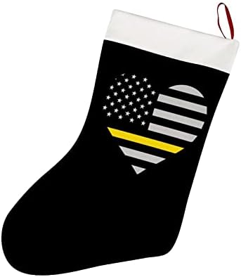 911 Диспечер срце Тенка златна линија Божиќно порибување кратки кадифери на Божиќни чорапи што висат украс за украсување на камин