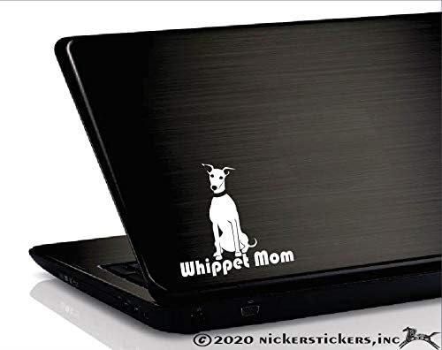 Whippet мама | Никерикерс ® Винил седечки кучиња прозорец за прозорец за декорации за автомобили
