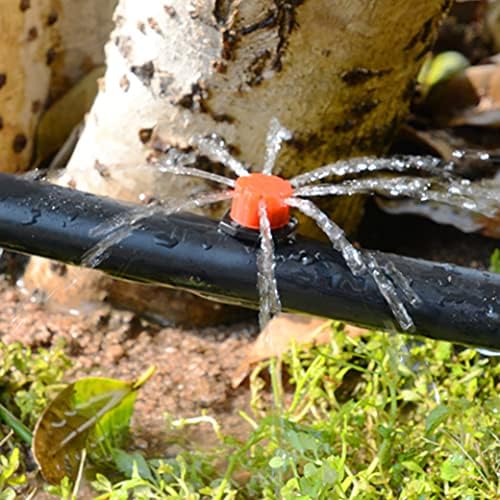 Nirelief 100pcs наводнување наводнување наводнување емитер драмки прилагодливи микро 8 дупки проток на капење глава за градинарска градина цветна