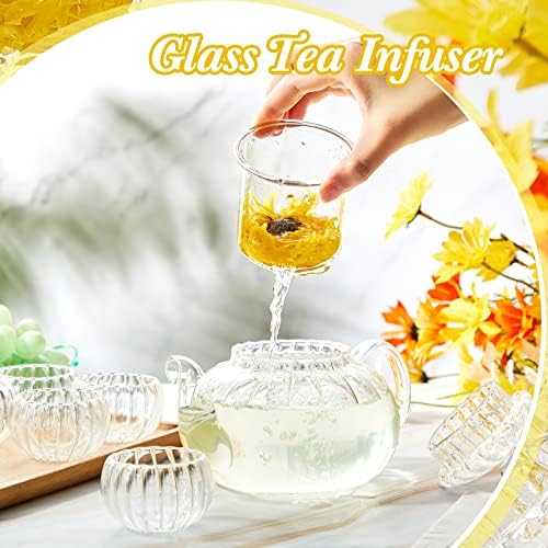 Зебе стаклен чајник со стакло, вклучувајќи чиста стаклена чајник чај чај, микробранова машина за миење садови, безбеден чај производител на чај