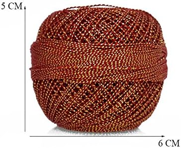 Капчиња од памук со металик Лурекс со големина на предиво 20 за ткаење, плетење и занает, 1 топка, 200 двор