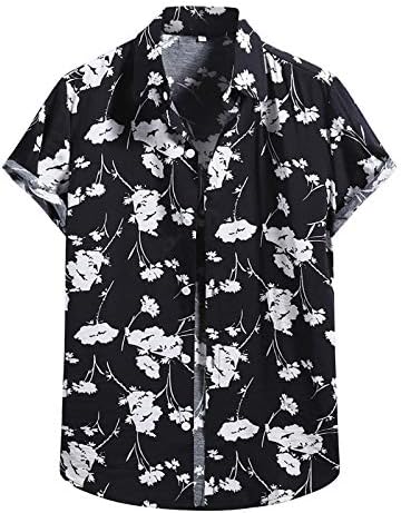 Dudubaby Прилагодени маици за мажи за мажи за маж, моден памучен постелнина, печати кратки ракави за кошула, блуза од кошула, блуза за