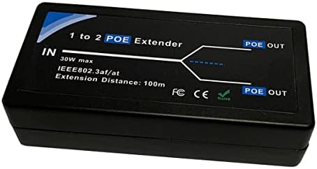 OdiySurveil 2 Port PoE Extender 100Mbps со IEEE 802.3AF Стандард за NVR IP камера АП ip Voice POE прошири 100 метри за опсег на POE