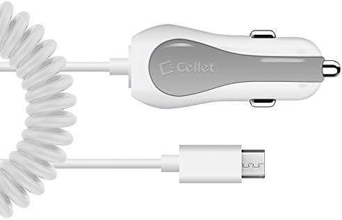 Cellet Micro USB полнач за автомобили со микро USB кабел, 2,4AMP со дополнителен полнач за USB автомобили