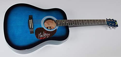 Халси Бадлендс потпиша автограмирана сина целосна големина акустична гитара ЛОА
