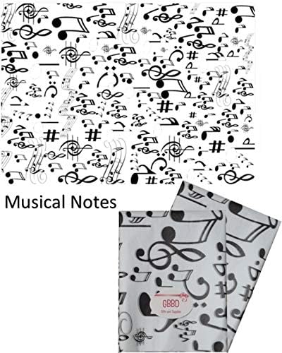 Музичка белешка хартија за ткиво - печатени дизајни што одговараат на ткиво хартија за координирање на завиткување на подароци за подароци за подароци за женски то