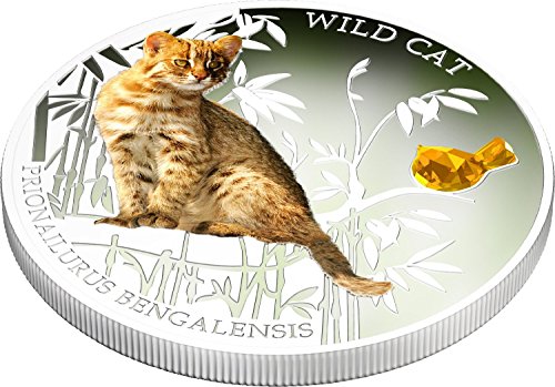 2013 Фиџи - Кучиња и мачки - Објавување 3 - Дива мачка - prionailurus bengalensis - 1oz - сребрена монета - 2 $ нециркулирани