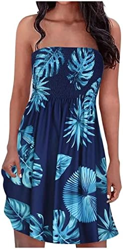 Фрагарн Цветен Фустан, Модни Жени Лето Секојдневно Печатено Завиткано Здолниште На Плажа Плисиран Секси Мини Фустан
