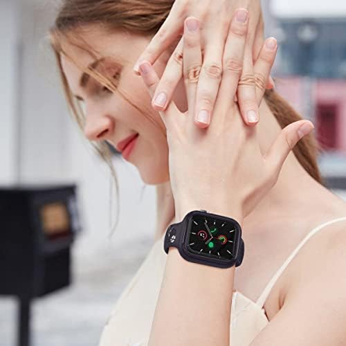 За Apple Watch band со случај, Цветни Врежани Apple watch Браник Случај Покритие Со Ремен Жени Девојки TPU Роза Цвет Ласерски Намалување