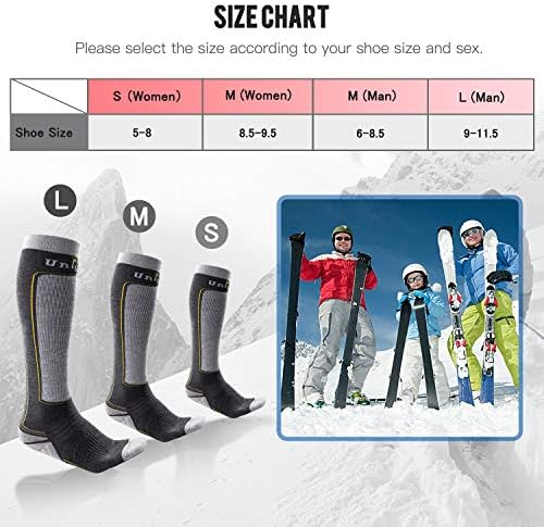 Едногодишни Скијачки Чорапи За Мажи Жени, Мерино Волна Топли И Меки Зимски Чорапи За Скијање, Качување На Аикидо И Студено Време