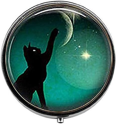 Убава Црна Мачка Месечина Фото Апчиња Кутија Бонбони Кутија Арт Нову Убави Подароци