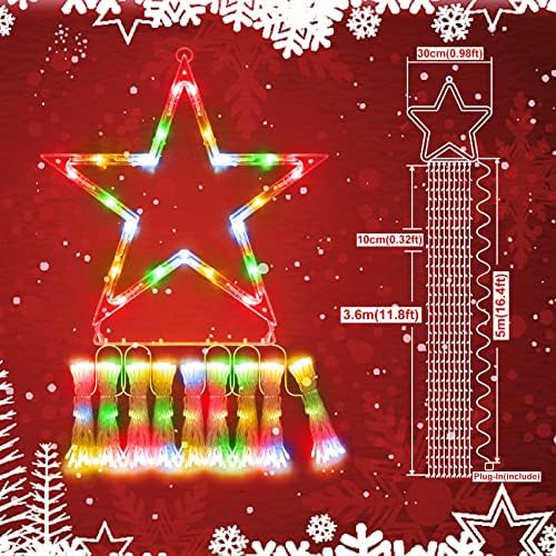 Heceltt на отворено Божиќни светла сет од 394 метри жици светла плус 3,3ft 40leds осветлен снежен човек, 13 -ти 344 лежечки
