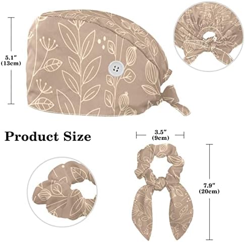 Работно Капаче со Копче За Жени, Унисекс Капачиња За Чистење, Капа За Вратоврска Со Прилагодлива Лента За Цвеќе