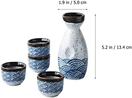 Cabilock Soju Tokkuri Sake Sake Sake Seke Set со 4 чаши за сакеј јапонски стил керамика саки чаша саксите саки поставени шише