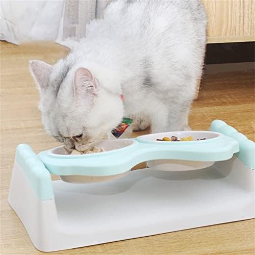 ZLXDP ПЕТ КАТС КАТС со зголемен штанд со двојна употреба двојни чинии за кучиња мачки кои јадат фидер за пиење за пиење миленичиња за миленичиња