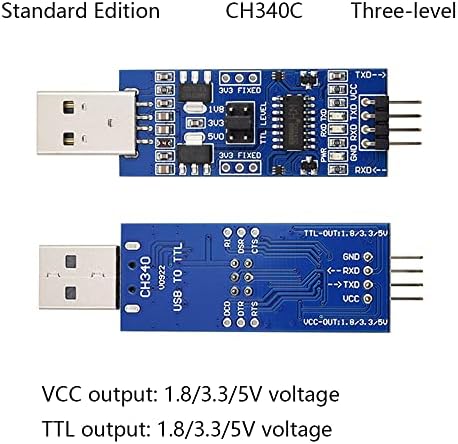 Tideact USB до TTL UART Converter Module USB до сериски порт -адаптер табла 1.8V 2.5V 3.3V 5V Ниво CH340 CP2102 Flash Machine