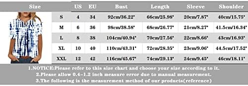 Летни врвови за жени 2023 година, маички со копчиња за вратот на копчето, жени плус големина плус големина долги ракави врвови за жени