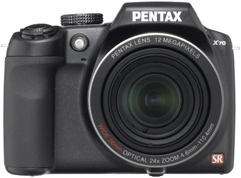 Pentax X70 12MP CCD дигитална камера со 24x оптички тројно намалување на тресењето зумирање и 2,7 инчи LCD
