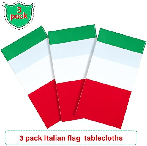 3 Парчиња италијанско Знаме Правоаголни Украси За Чаршав Пластика Црвено Бело и Зелено Италијанско Знаме Дизајн Покривка За Маса