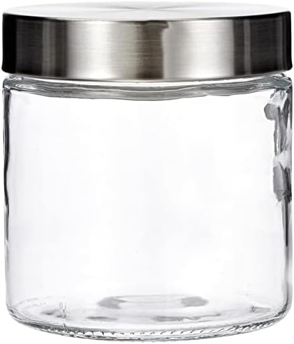 Кела Складирање Тегли Постави бера 0,8 литри Стакло/Нерѓосувачки Челик, Транспарентен/Сребро, 11 х 11 х 12 см