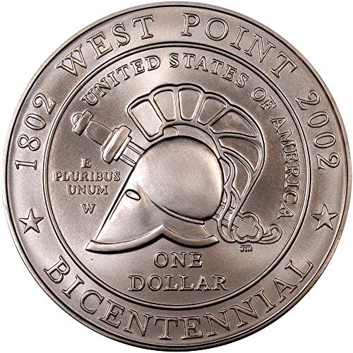2002 В Вест Поинт Воена Академија 200 Годишнина Комеморативна Сребрена Долар Брилијантна Нециркулирана БУ Американска Нане