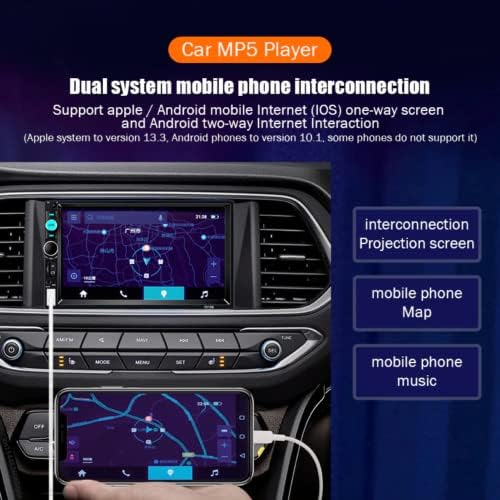 Совршен дел 7 Двоен 2 DIN Car MP5 Player Bluetooth Touch Screen Stereo Radio со камера