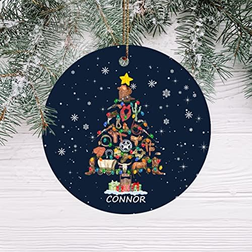 Персонализирани божиќни украси од каубојски, украс од каубојка, западен украс, Божиќна украс за украс QNXN 1