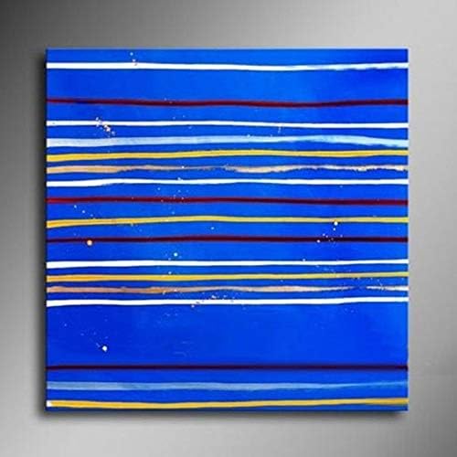 Рачно насликано масло сликарство на платно Арт Апстрактни линии Сини вертикални акрилик модерен луксузен wallиден декор Вила Мурал канцеларија