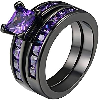 Големина на прстен 5 Златна Обвивка Прстен Прстен Циркон Виолетова Прстен Ден Свадба Прстени Вљубените Прстени За Момчиња