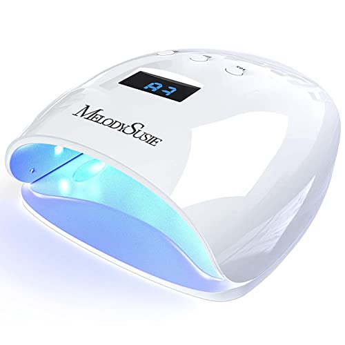Melodysusie 54W UV LED ламба за нокти со UV нараквици комплет, професионална светлина за нокти за гел нокти Брзо лекување со