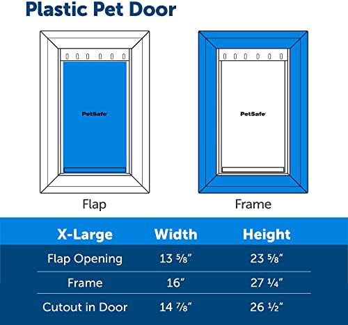 PetSafe Никогаш Не ' Рѓа Куче И Мачка Врата, X-Голем, За Домашни Миленици До 220 фунти, Бојадисување, Лесна Самостојна Инсталација, Вклучен