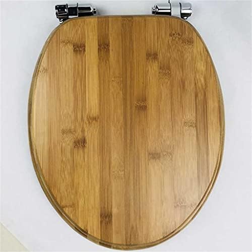Седи тоалети со цврсто дрво, универзално тампонско седиште за задебелување на капакот на бавно затворање на седиштата