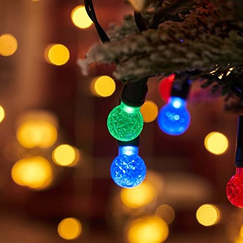 HXT Божиќни светла на отворено батерија оперирана со повеќе бои слатки декоративни жици на жици, 16,5 метри 50 LED светлосни сијалици