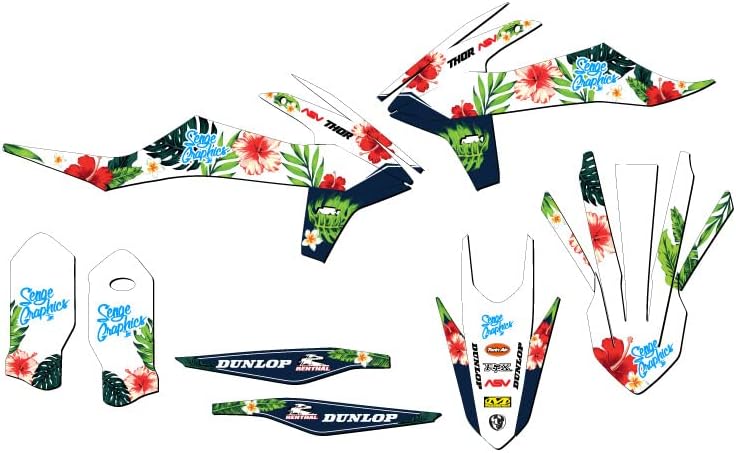2019-2022 XC Tropic White Senge Графика Комплетен Комплет Со Rider I. D. Компатибилен Со KTM