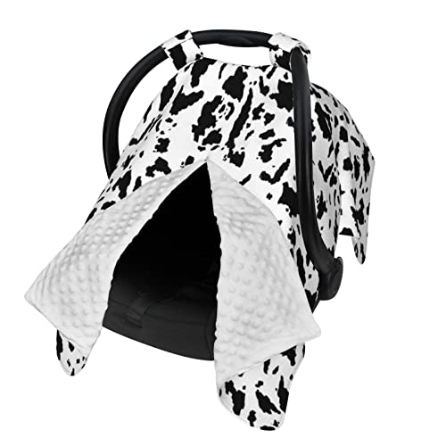 Црна крава печати кожа бебе автомобил седиште крошна покривка повеќе употреба на медицинска сестра за новороденче седи седиште крошна мама медицинска сестра доењ