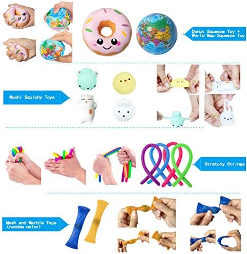 Gmajdar fidget играчки пакет притисок поп меур мочи играчки поставете играчки за олеснување на стресот за деца возрасни вознемиреност