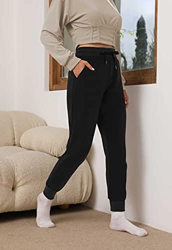 Heathyoga Fleece ги постави џогерите за жени термички џемпери за жени џогери со панталони за тренинзи за џебови кои работат панталони