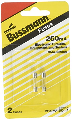 Купер Bussmann BP/GMA-250MA кертриџ електронски осигурувач за брзо дејствување, 2 mA, 0,38, боја