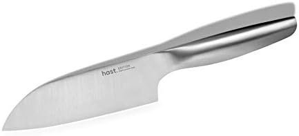 Нож на Хаст Сантоку-6,3 -високи перформанси кујнски нож-прашок од челик-јапонски стил сечило-ергономски рачка-минималистички дизајн